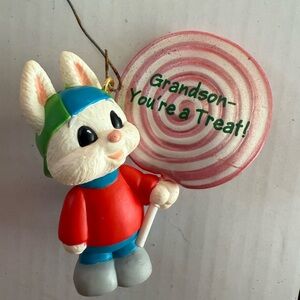 Hallmark 1995 "Grandson - You're a Treat!" bunny Ornament
